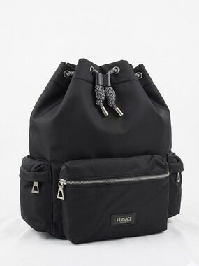 Versace Black Fragrance Backpack  Luxury Streetwear | Designer Logo